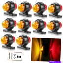 サイドマーカー 10pcs赤黄色のLEDサイドマーカーライトクリアランスランプトラックトレーラー12V/24V 10pcs Red Yellow LED Side Marker Light Clearance Lamp Truck Trailer Van 12V/24V