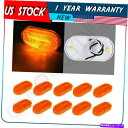 TCh}[J[ 10xAo[YAo[I[oLEDMTCh}[J[Cgg[[gbNsbNAbv 10x Amber Lens Amber Oval LED Signal Side Marker Lights For Trailer Truck Pickup