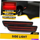 サイドマーカー 05-09フォードマスタングスモークLEDリアバンパーサイドマーカーライトスーパーレッドキャンバス For 05-09 Ford Mustang...