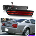 サイドマーカー 05-09フォードマスタングスモークLEDリアバンパーサイドマーカーライトスーパーレッドキャンバス For 05-09 Ford Mustang...