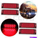 サイドマーカー 4x 12 LED 8インチレッドサイドマーカーピックアップトラックローリーボートバンの回転ライト 4X 12 led 8 inch red side marker turn light For Pickup Truck Lorry boat van(2)