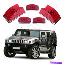 サイドマーカー ハマーH2 SUT SUV 2003-2009のための5倍赤キャブマーカー 5X RED CAB MARKER RUNNING ROOF TOP...