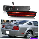 サイドマーカー 05-09フォードマスタングスモークLEDリアバンパーサイドマーカーライトスーパーレッドキャンバス For 05-09 Ford Mustang...