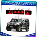 サイドマーカー 03-09の5xハマーレッドキャブマーカーランニングライトレンズ&5x T10 5050ホワイトLED 5X FOR 03-09 HUMMER ...