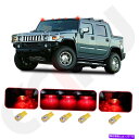 サイドマーカー 03-09の5×US Fast for 03-09ハマーレッドキャブマーカーレンズ&5x T10 6-5730温かい白いLED 5× US Fa...