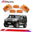 サイドマーカー ハマーH2 SUT SUV 2003-2009のための5倍赤キャブマーカー 5X RED CAB MARKER RUNNING ROOF TOP...