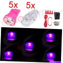サイドマーカー 5PCSクリアレンズ12VパープルLEDキャブマーカーライト +Ford F-250トラックの配線 5pcs Clear Lens 12V Pu...