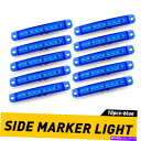 サイドマーカー 10 PCSブルーLEDサイドマーカーライトストリップ9-SMDブライトカートラックトレーラーランプUS US 10 PCS Blue LED Side Marker Lights Strip 9-SMD Bright Car Truck Trailer Lamps US