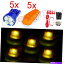 ɥޡ 5PCSСT10֥롼LED롼ե֥ޡ饤 +ȥåȥ졼顼Ѥ 5pcs Amber Lens T10 Blue LED Roof Cab Marker Lights + Wiring for Truck Trailer