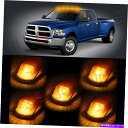 サイドマーカー 5xアンバーLEDキャブルーフマーカーライトは、80-97フォードFスーパーデューティのベース付きカバー 5x Amber LED Cab Ro...