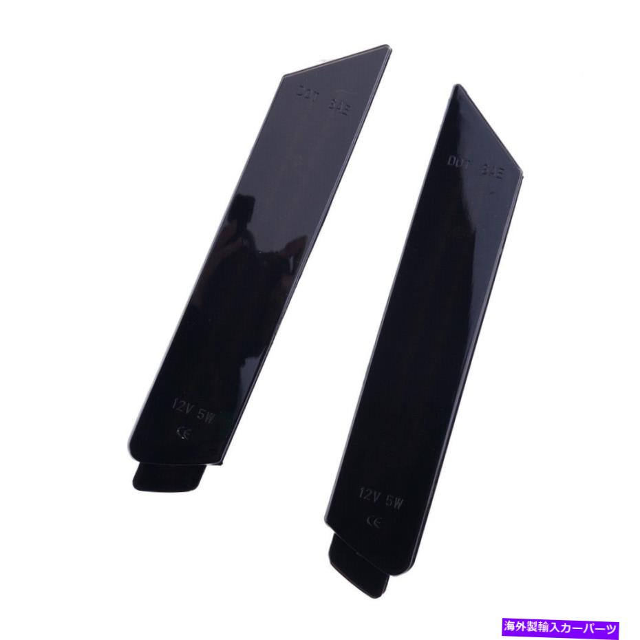 サイドマーカー 2PCSスモークレンズホワイトLEDサイドマーカーライトフロントフィットシボレーカマロ2010-15 2Pcs Smoked Lens White LED Side Marker Light Front Fit For Chevy Camaro 2010-15