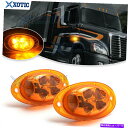 サイドマーカー 2PCSアンバーLED CABサイドマーカーFreightLiner Cascadia 08-17のシグナルライトターンライト 2PCS Amb...