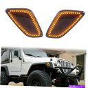 サイドマーカー ペアフロントサイドフェンダーメーカーライトは、ジープラングラーのABSプラスチックを導いた1997-2006 Pair Front Side Fender Maker Lights LED ABS Plastic For Jeep Wrangler 1997-2006