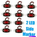 サイドマーカー 超明るいLEDカーレッドサイドマーカーインジケータートレーラートラックトラックランプ Super bright LED Car Red Side...