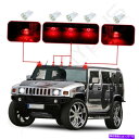 サイドマーカー 5PCS赤キャブマーカー03-09ハマーH2+5x 6-3020白い電球のための屋根灯カバー 5Pcs Red Cab Marker Roof ...