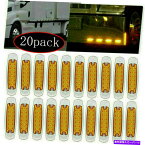 サイドマーカー 20pc車12Vサイドマーカーライトクリアランス12ledトラックトレーラー琥珀色ピータービルト 20pc Car 12V Side Marker Light Clearance 12LED Truck Trailer Amber For Peterbilt