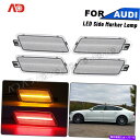 サイドマーカー 4PCS 2012-2017 Audi A7 Quattro RS7 S7のクリアLEDサイドマーカーライトアセンブリ 4PCS Clear LED Side Marker Lights Assembly For 2012-2017 Audi A7 Quattro RS7 S7(2)