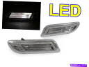 サイドマーカー 1998-04メルセデスR170 SLKのクリアバンパーホワイトLEDライトバーマーカーライト Clear Bumper White LED Light Bar Side Marker Light For 1998-04 Mercedes R170 SLK