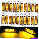サイドマーカー 20パックアンバー12 LEDシールされたサイドマーカークリアランスライトフィッシュシェイプトラックトレーラー 20 Pack Amber 12 LED Sealed Side Marker Clearance Light Fish Shape Truck Trailer