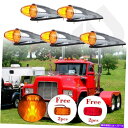 サイドマーカー ケンワースクリアランスルーフ +サイドマーカーを走る5xアンバー17 LEDキャブマーカー 5x amber 17 LED Cab Marker...