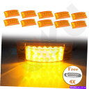 サイドマーカー 10pcユニバーサルアンバー20 LEDカーサイドマーカーライト + 4x 16 LEDターンシグナルランプ 10pc universal Am...