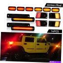 サイドマーカー 2003年から2009年のハマーH2 LEDキャブルーフサイドマーカーライトフロントリアスモーク14pcs For 2003-2009 Humm...