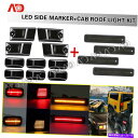 サイドマーカー 2003年から2009年のHummer H2 14PCS LED CAB ROFEランニングライトサイドマーカーランプスモーク For 2003...