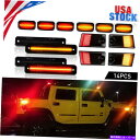 サイドマーカー Hummer H2 03-09 10PC LED Cab Roof Top Light + 4PCサイドマーカーランプEAH Smoke For...