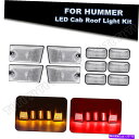サイドマーカー 2003年から2009年のハマーH2用の10xアンバーレッドLEDキャブルーフマーカーライトクリアランスランプ 10x Amber Red LE...