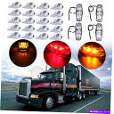 サイドマーカー 11pcsアンバークロム17枚のキャブマーカーライトw 4pcs freightliner for freightliner 11PCS AMB...