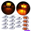 サイドマーカー 11PCSアンバークロム17枚のキャブマーカーライトW 2.5 '' Freightlinerのサイドマーカー 11pcs Amber Chro...