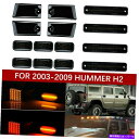 サイドマーカー 2003年から2009年の14pcsハマーH2 LEDキャブ屋根ランニングライトサイドマーカーランプスモーク 14PCS For 2003-20...