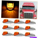 サイドマーカー ケンワースのための9PC 9PCS FOR KENWORTH FREIGHTLINER TRAILER AMBER LED CAB ROOF R...