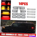 サイドマーカー 14X LEDキャブ屋根ランニングライトサイドマーカーランプキットは、ハマーH2 2003-09のためのクリア 14X LED Cab Roof...