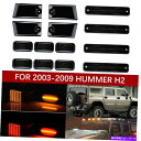 サイドマーカー スモーク14%LEDキャブ屋根ランニングライトサイドマーカーランプハマーH2 2003-2009 Smoked 14pcs LED Cab Ro...
