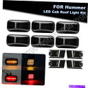 サイドマーカー 2003-09ハマーH2コーナークリアランスランプのための10x LEDスモークキャブルーフマーカーライト 10x LED Smoked Cab...