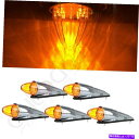 サイドマーカー 5xアンバークロム魚雷17 LEDキャブマーカールーフライト +サイドマーカーライト 5x Amber Chrome Torpedo 17 LE...