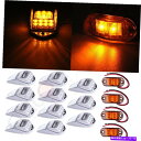 サイドマーカー 11pcsセットクリアレンズアンバー17キャブマーカーライト +トレーラー用の4xサイドマーカー 11pcs Set Clear Lens Am...