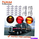 サイドマーカー 11pcsアンバークロム17枚のキャブマーカーライトw 4pcs freightliner for freightliner 11PCS AMB...
