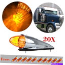 サイドマーカー 20倍の魚雷琥珀色の17 LEDキャブ屋根がピータービルト +フリーサイドマーカーのランニングライト 20x Torpedo Amber 17 ...