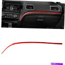 trim panel ホンダシビッククーペ用のレッドカーボンファイバーインテリアダッシュボードパネルストリップトリム13-15 Red Carbon Fiber...
