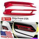 trim panel フロントフォグライトランプパネルトリムホンダアコード2018-2020のための光沢のある赤い車 Front Fog Light Lamp ...