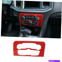 trim panel 15以上のダッジ充電器用のレアルレッドカーボンファイバーボリュームラジオAC CDスイッチパネルトリム Real Red Carbon F...