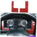 trim panel Dodge Ram 1500 2010-17用の赤いカーボンダッシュボックスボックスパネルトリム装飾カバーベゼル Red Carbon D...