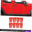 trim panel 8xレッドカードアヒンジパネルカバージープラングラーJK JKU 4DOOR 2007-2017のトリム 8X Red Car Door ...