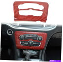 trim panel 2015-2019のエアコンスイッチパネルトリムダッジ充電器ABSレッドカーボンファイバー Air Condition Switch Pa...