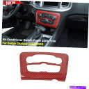 trim panel ドッジチャージャーのためのエアコンスイッチパネルカバートリム2015+赤炭素繊維 Air Conditioner Switch Panel...