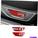 trim panel フォードマスタングのシート調整ハンドルパネルトリムステッカー15+赤いカーボンファイバー Seat Adjustment Handle P...
