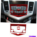 trim panel シボレークルーズの4PCS2009-2015レッドカーボンファイバーインテリアCDパネルカバートリム 4Pcs For Chevrolet...