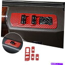 trim panel フォードF150 2015-2020レッドカーボンファイバーのインテリアウィンドウリフトパネルスイッチトリム Interior Windo...